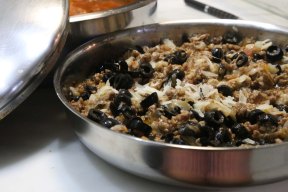 Making cannelloni with black olives minced meat and basil suzies kitchen recipe cooking