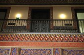 Authentic old architecture of barcelona with Islamic art