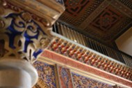Authentic old architecture of barcelona with Islamic art