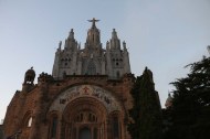 The tibidabo church of barcelona on the tip of the mountain
