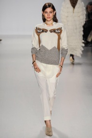 white sweater with camel and white pants Earth colors ready to wear