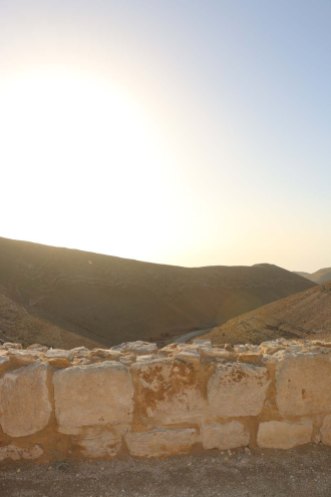 The historic ancient attraction in Jordan of the Mukawir Fortress