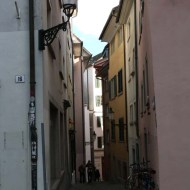 A photograph of old buildings and architceture in Zurich Altstadt old town first district