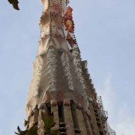 Close up photo of the details of the church La Segrada Familia in Barcelona