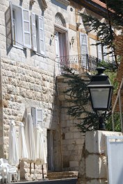 The houses and streets in mountain village ehden lebanon
